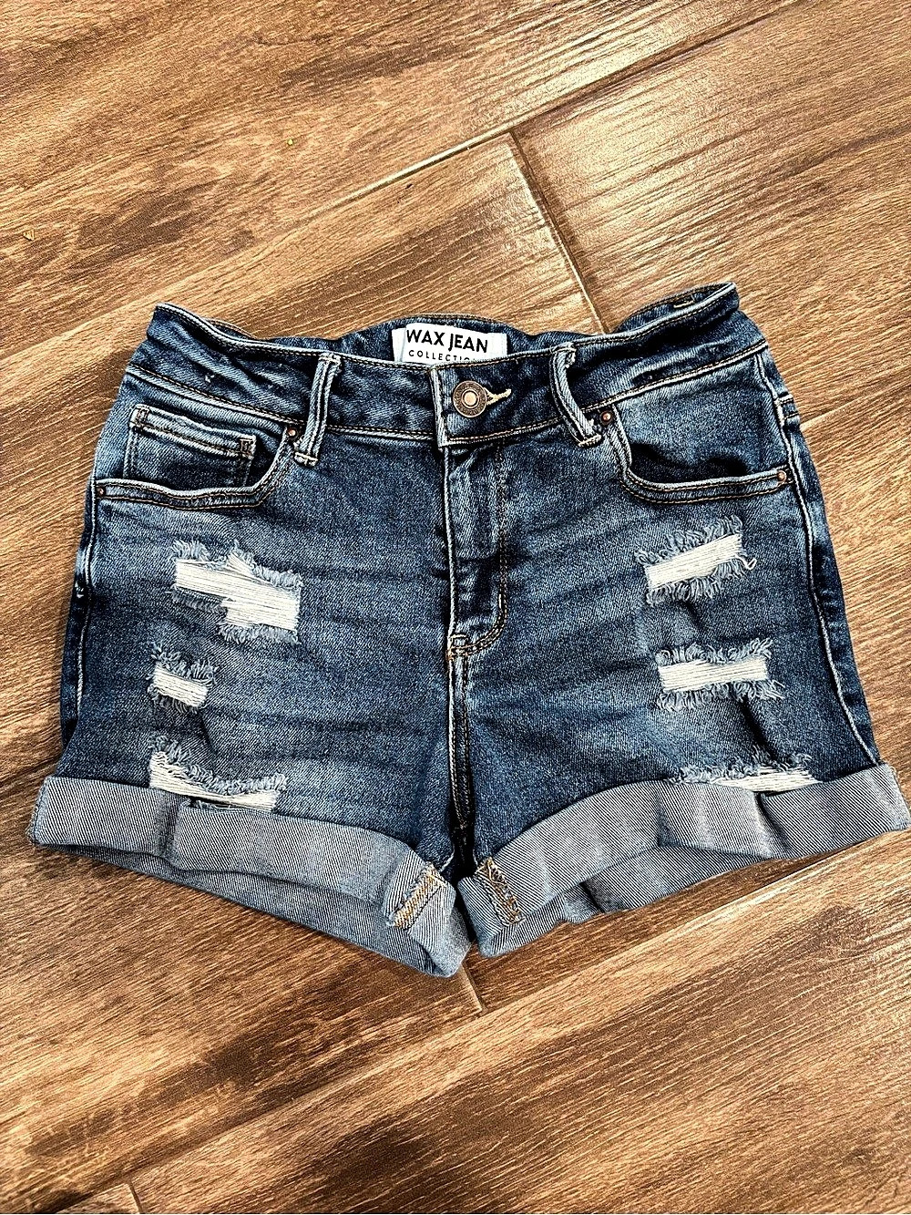 Wax Jean distressed denim shorts in Blue Size Small
